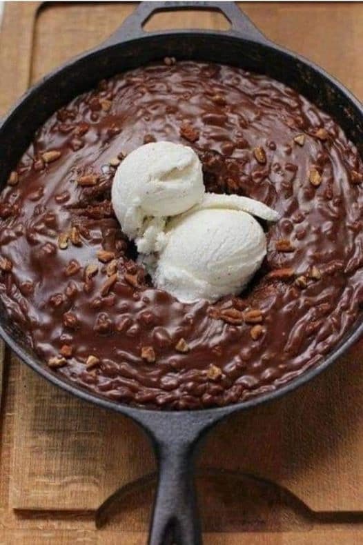 Chocolate Skillet Cake with Ice Cream