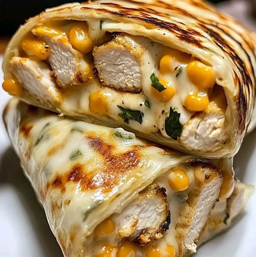 Cheesy Garlic Chicken Wraps