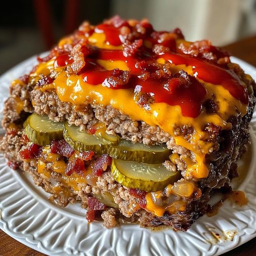 Pickle and Bacon Cheeseburger Meatloaf