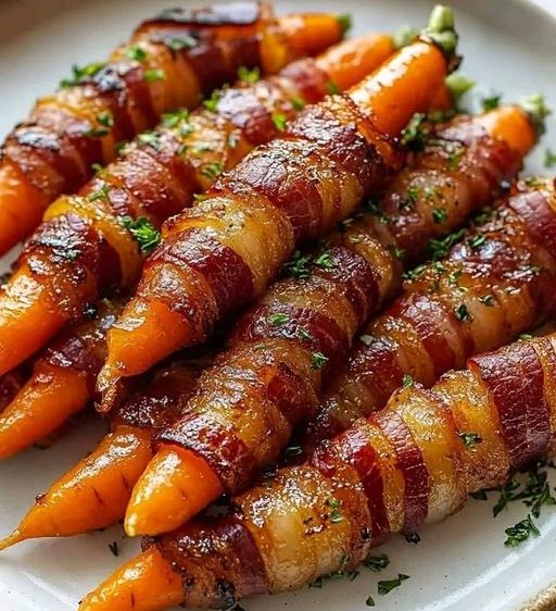 Maple-Glazed Bacon-Wrapped Carrots