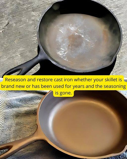 Reseason and restore cast iron whether your skillet is brand new or has been used for years and the seasoning is gone.