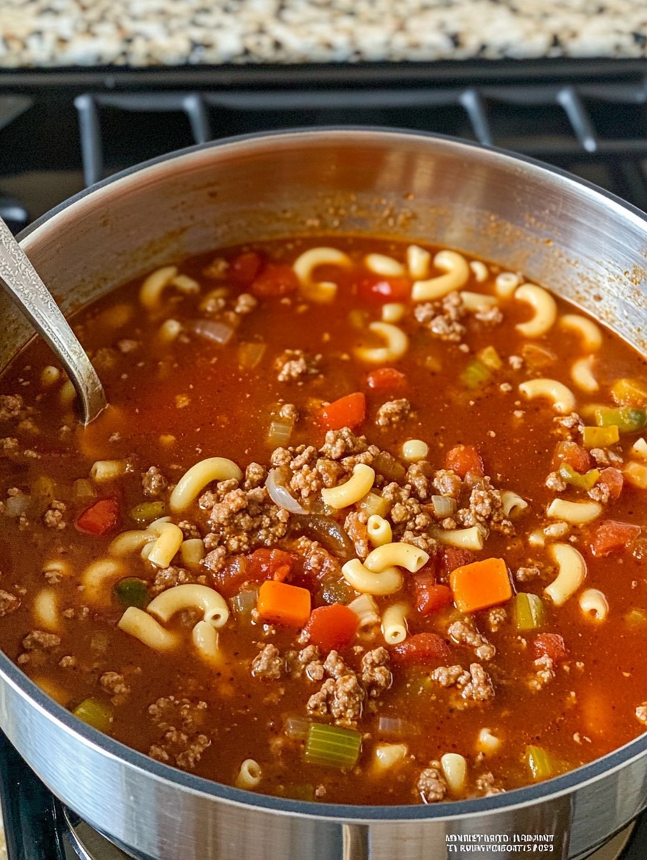 Beef and Macaroni Soup