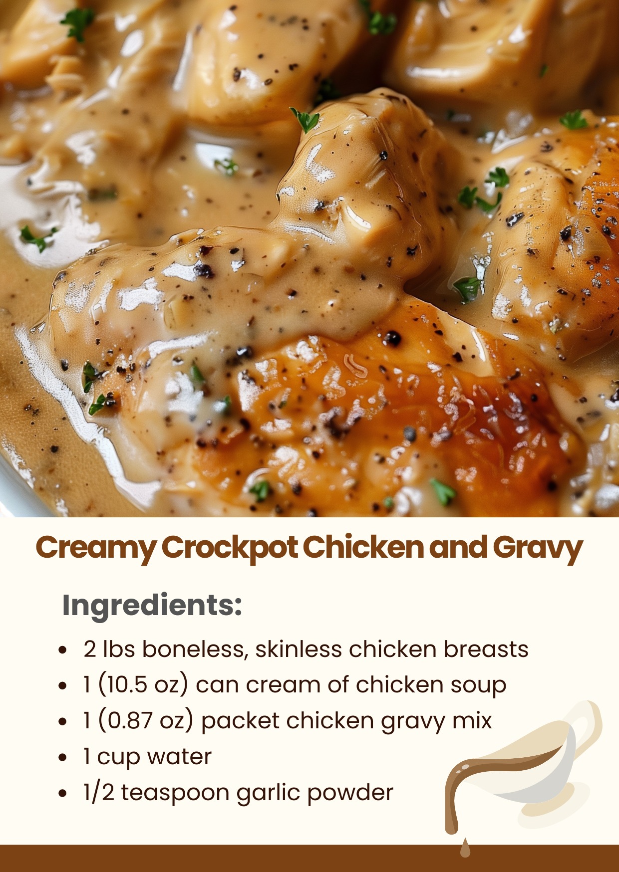 Creamy Crockpot Chicken and Gravy