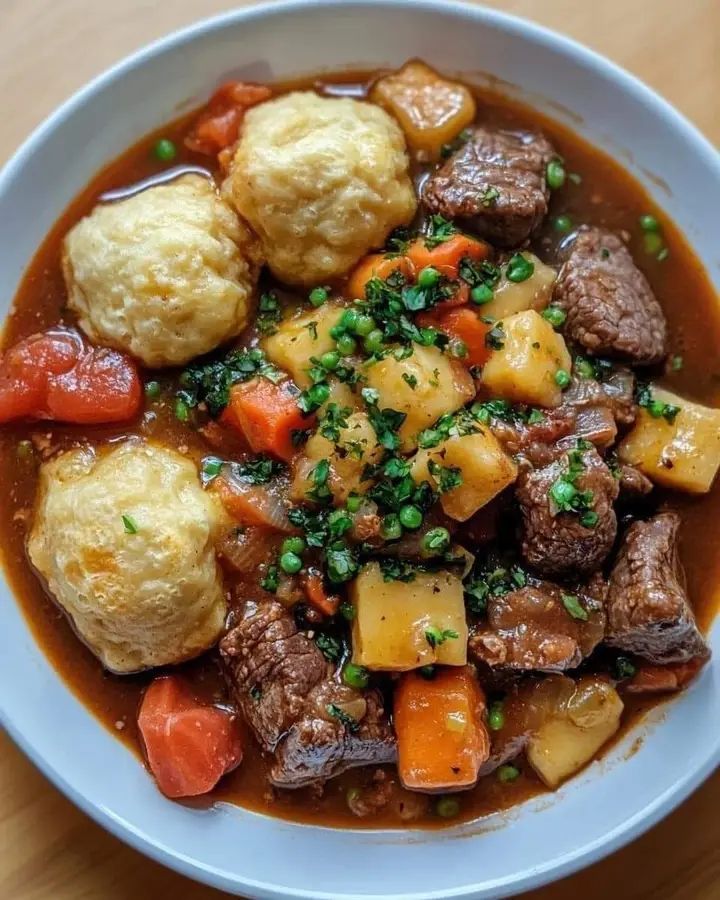 BEEF STEW AND DUMPLINGS