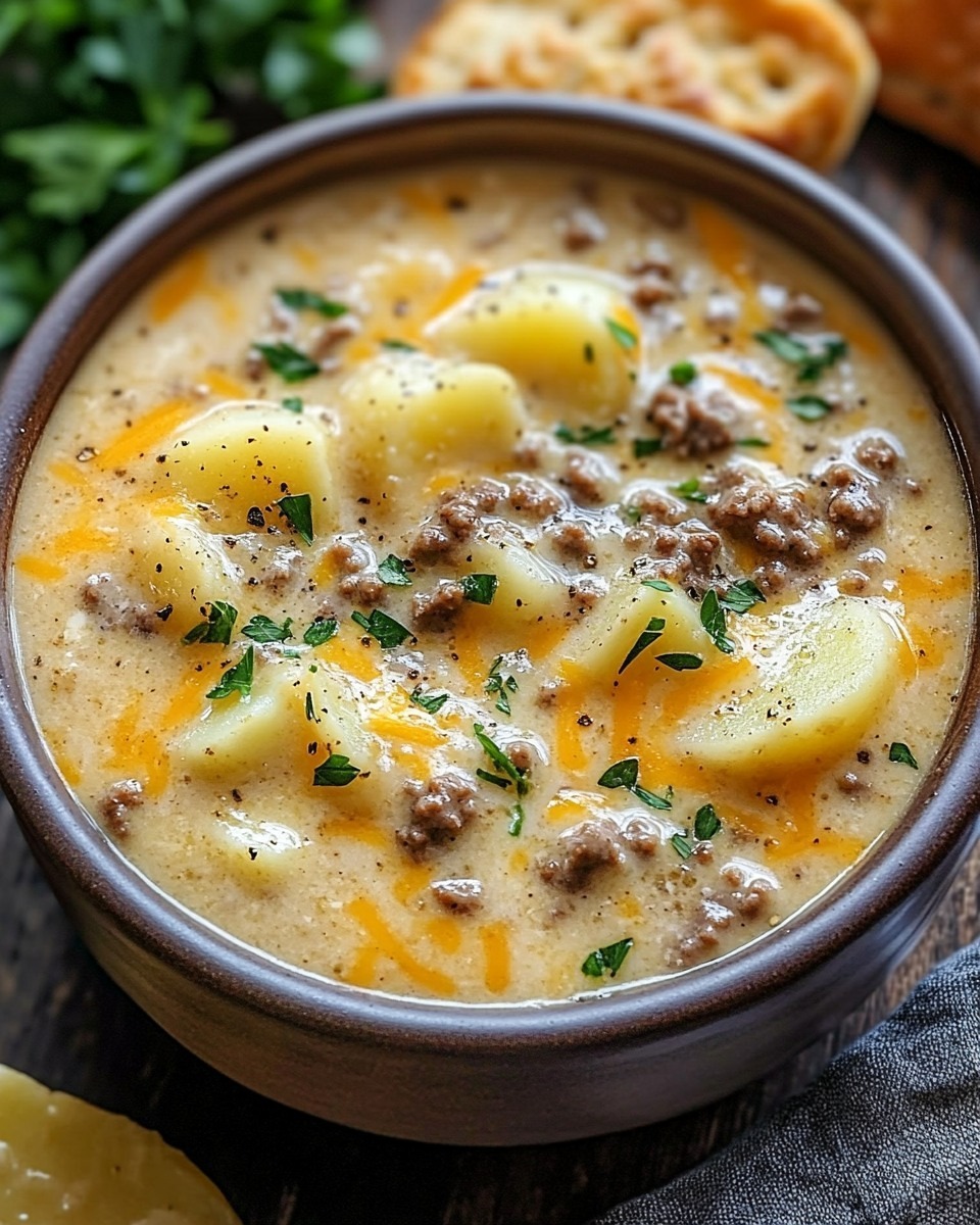 Cheese, Beef and Potato Soup