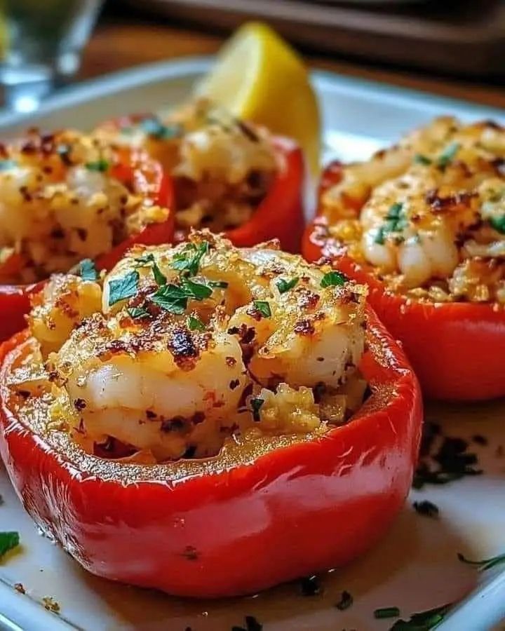 Crab & Shrimp Stuffed Bell Peppers