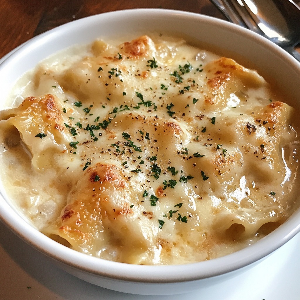 CREAMY ALFREDO LASAGNA SOUP