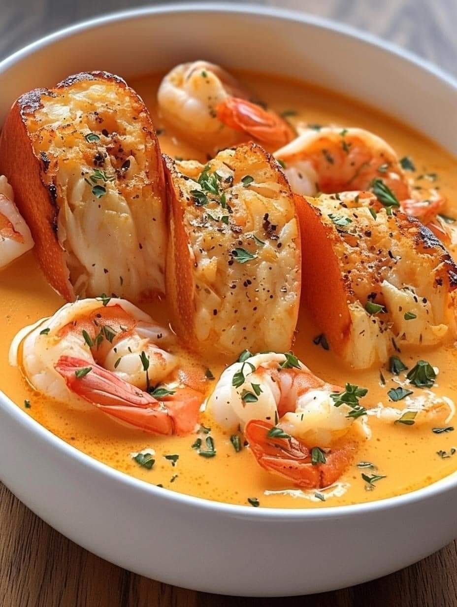 Seafood Bisque with Crab, Shrimp, and Lobster