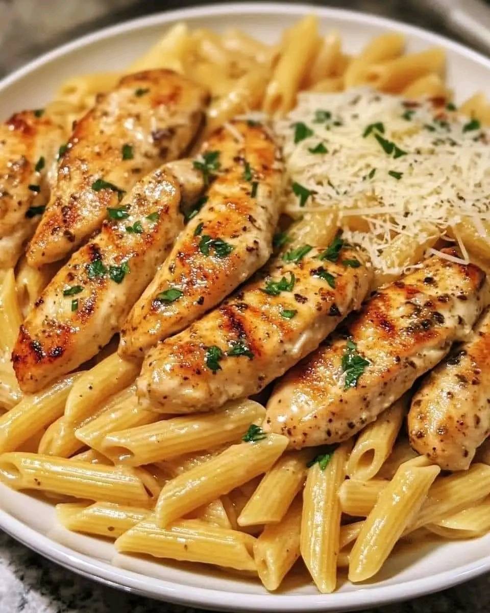 Creamy Parmesan Chicken with Penne