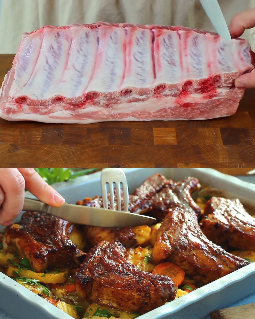 Honey-Glazed Pork Ribs with Roasted Vegetables