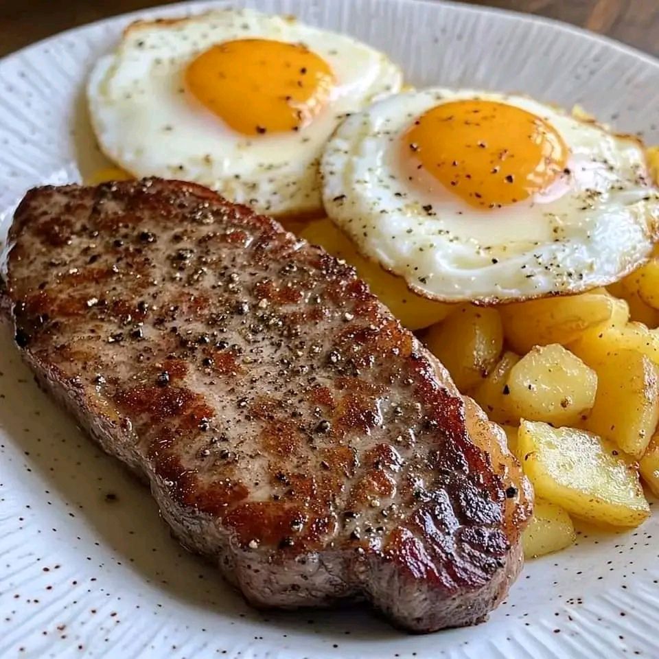 Perfect Steak and Eggs Breakfast with Homemade Hash Browns