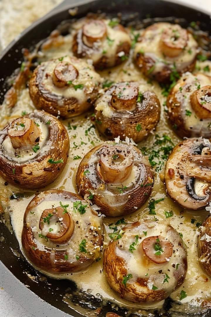 Creamy Garlic Parmesan Mushrooms