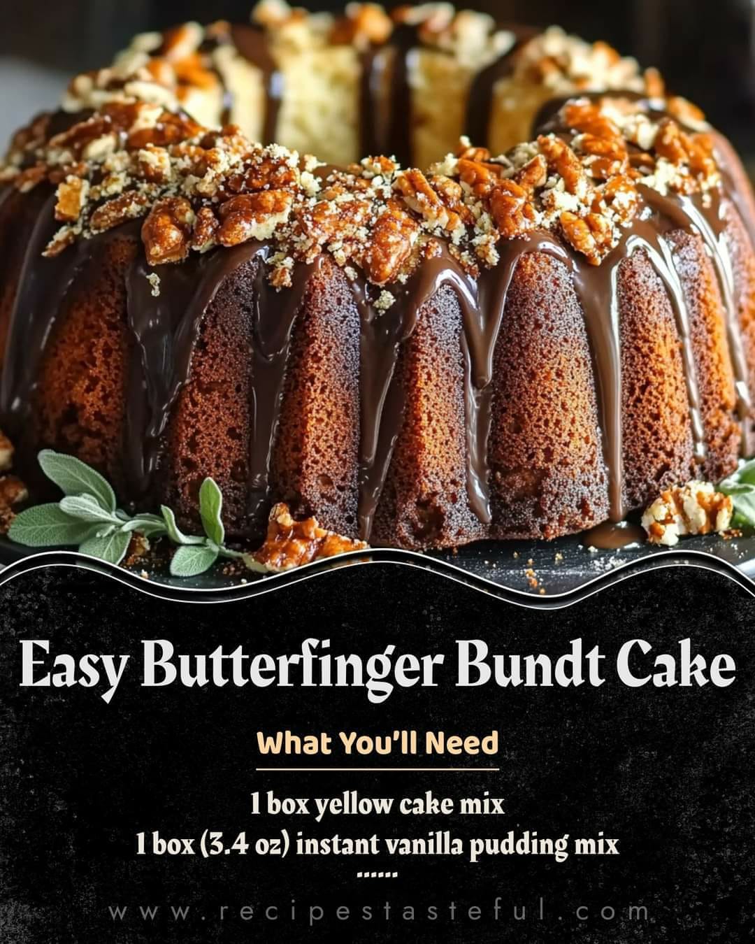 Easy Butterfinger Bundt Cake