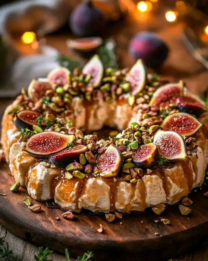 Fig, Goat Cheese & Pistachio Wreath