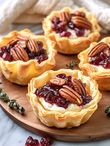 Cranberry Pecan Brie Tartlets in Crispy Phyllo