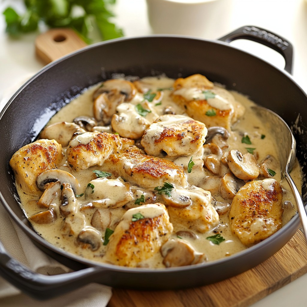 1. Creamy Chicken and Mushroom Skillet