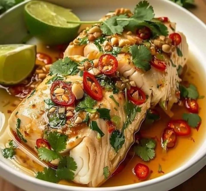 THAI LIME-GARLIC STEAMED FISH