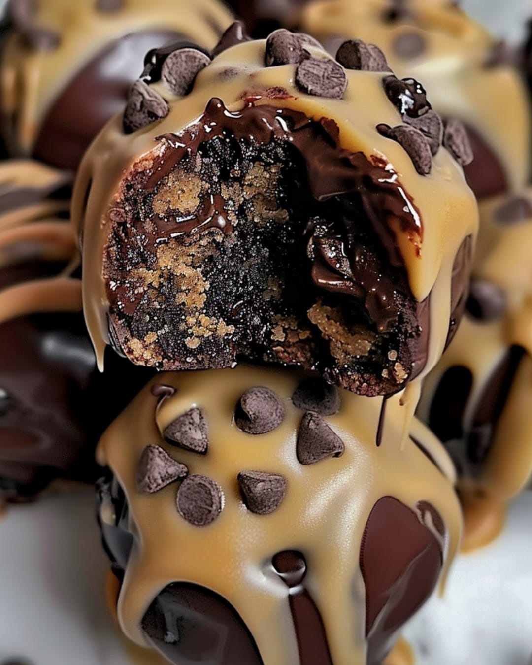 Chocolate Chip Cookie Dough Brownie Bombs