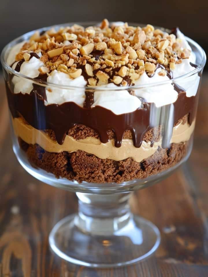 Peanut Butter Fudge Brownie Trifle