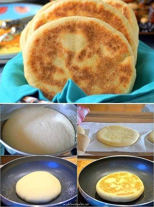 Matlouh soft Algerian bread with fresh cream