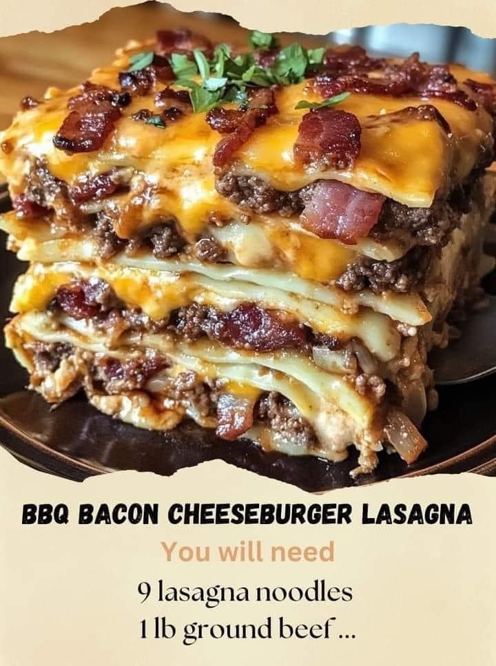 BBQ Bacon Cheeseburger Lasagna