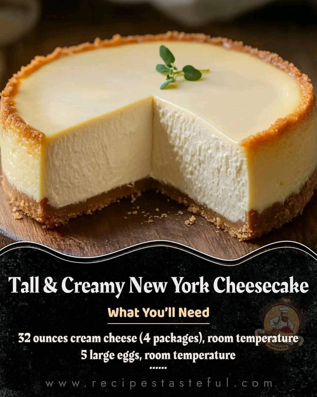 Tall and Creamy New York Cheesecake OMG, we overindulged because it was irresistible!