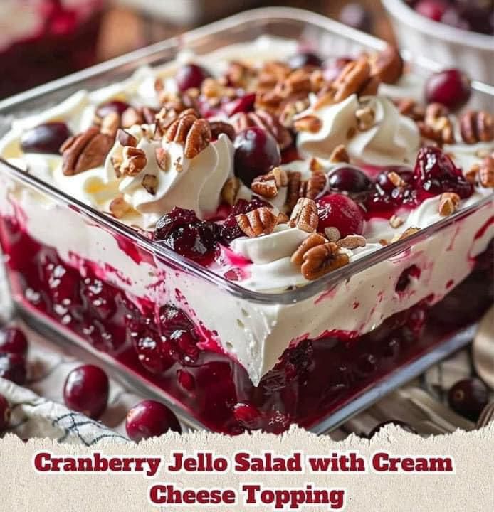 Cranberry Jello Salad with Cream Cheese