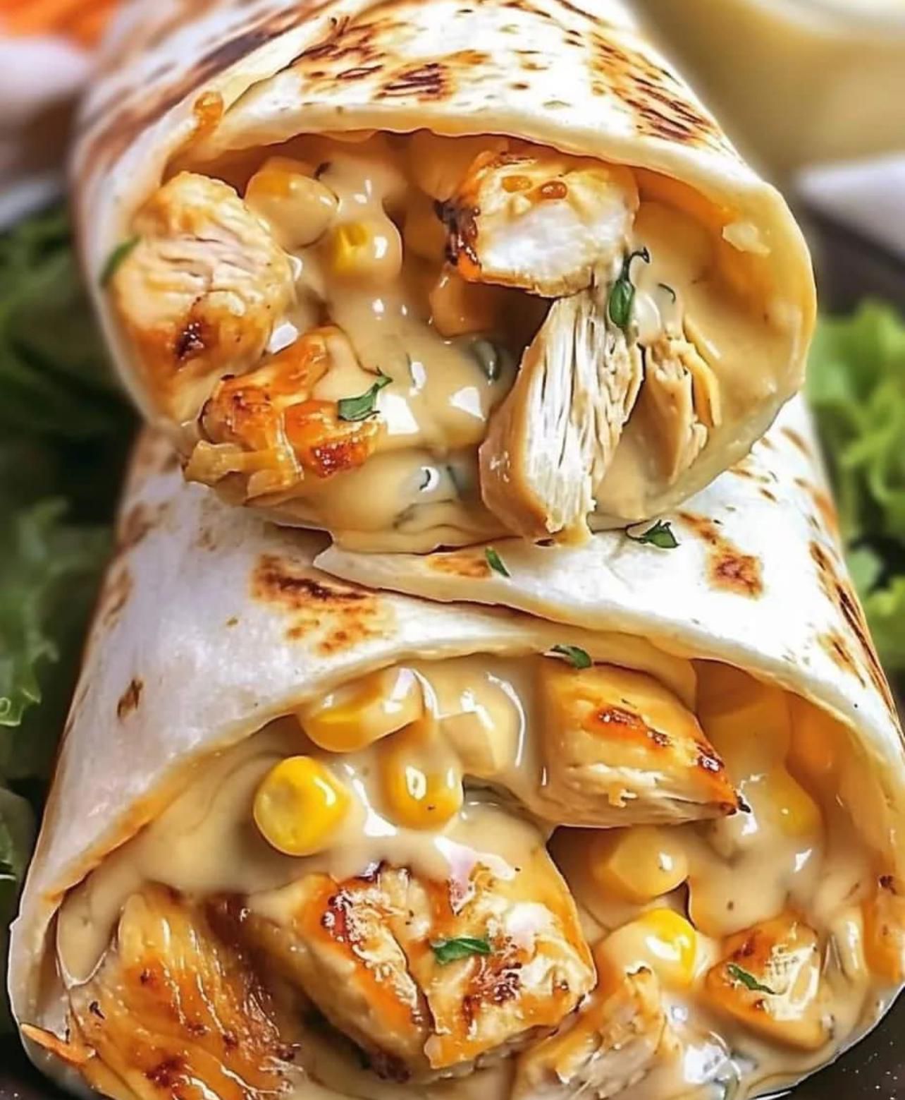 Cheesy Garlic Chicken Wraps