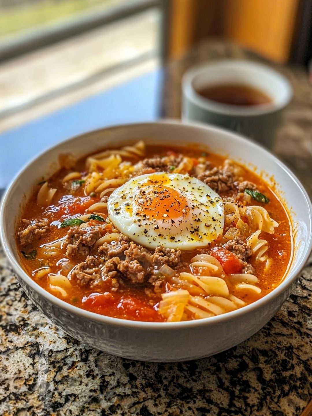 Tomato Egg and Beef Noodle Soup Recipe