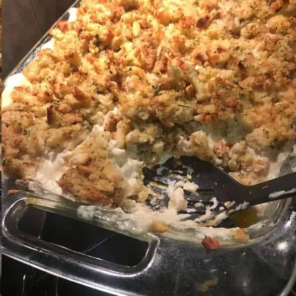 Rotisserie Chicken and Stuffing Casserole