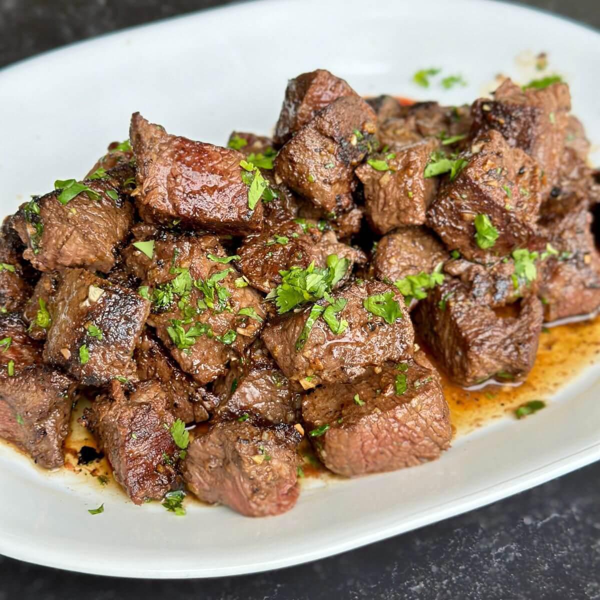 My daughter made this Steak Bites with Garlic Butter