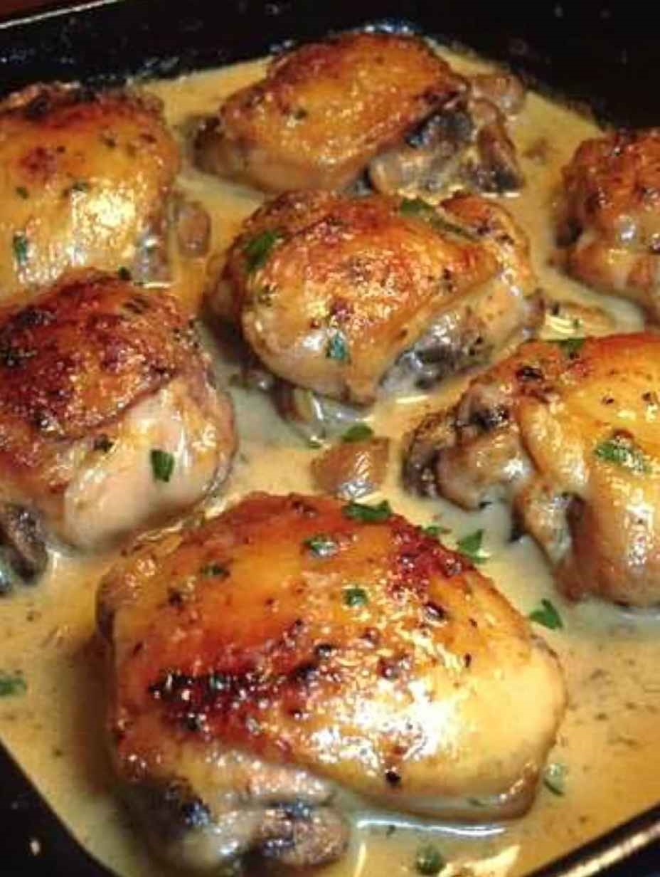 Baked Legs with Cream of Mushroom