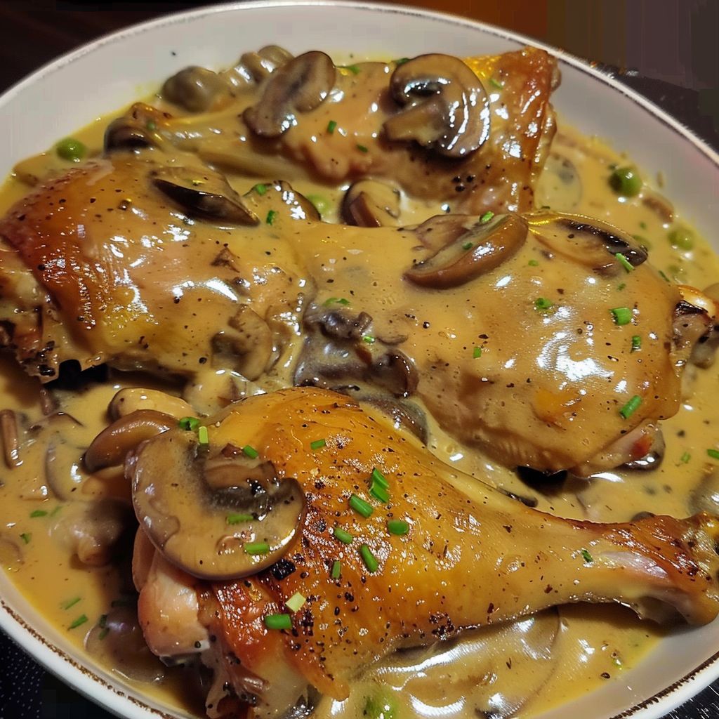 Baked legs with cream of mushroom!