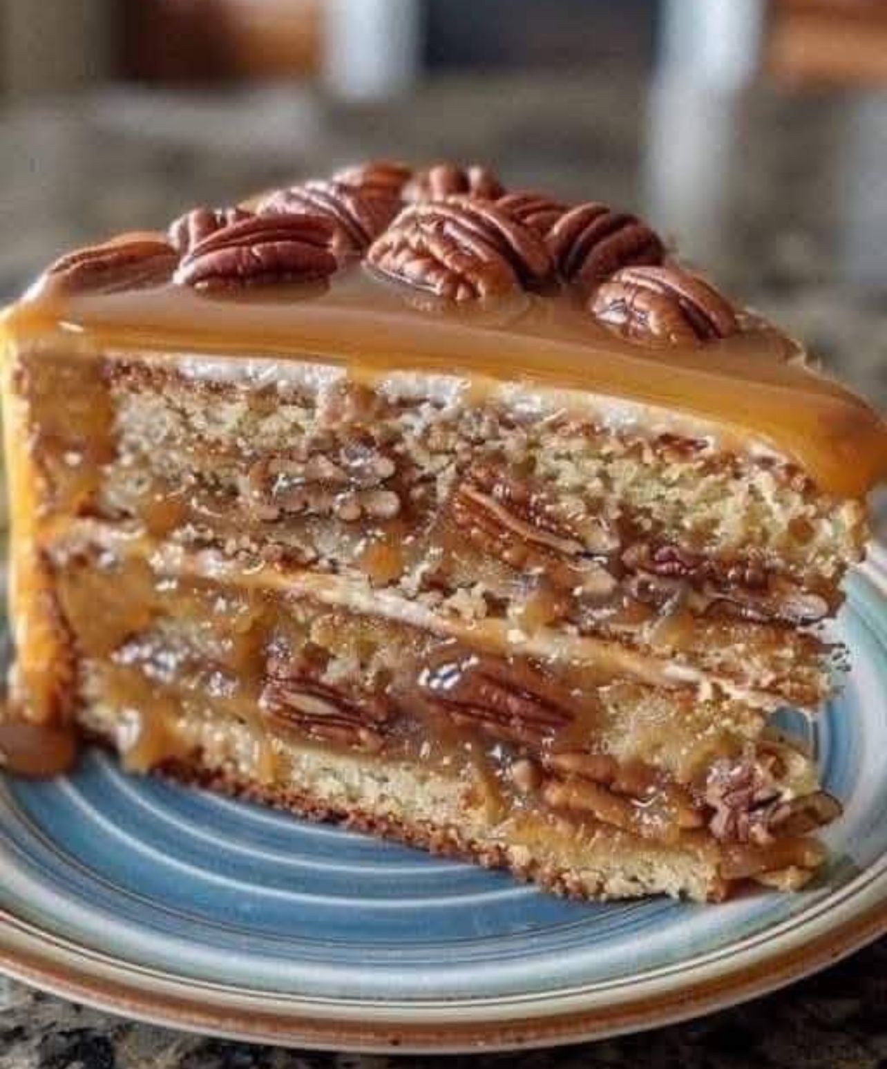 Southern Pecan Caramel Cake