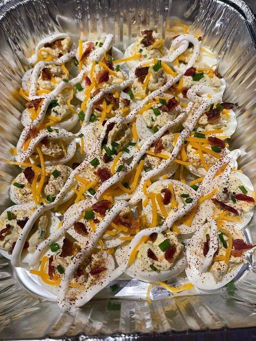 Loaded deviled eggs