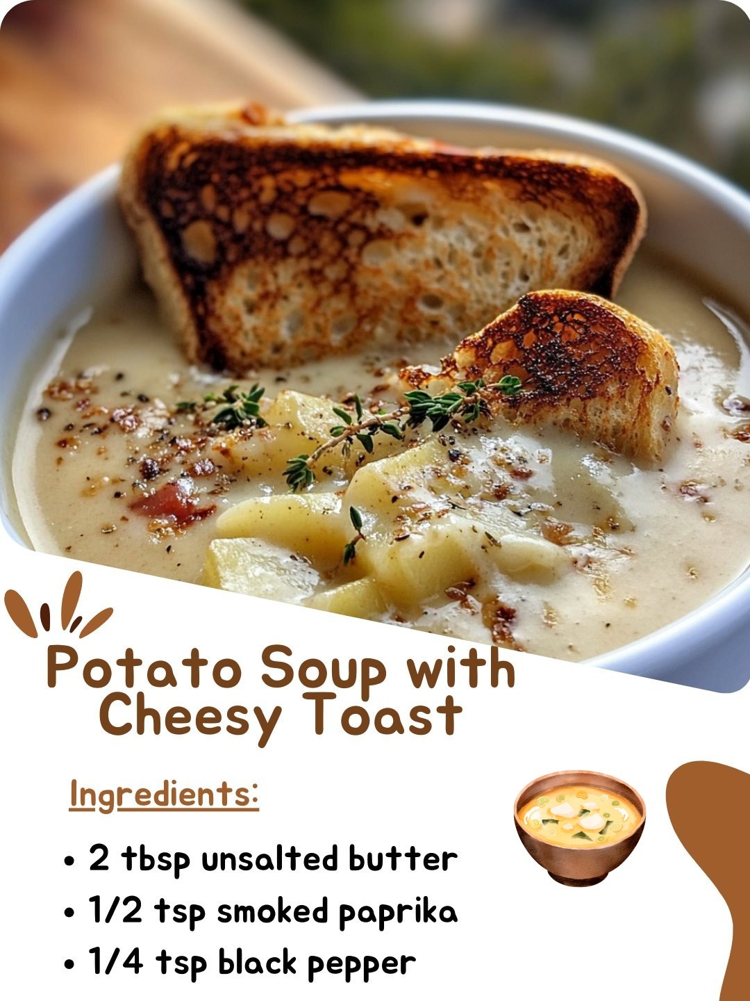 Potato Soup with Cheesy Toast