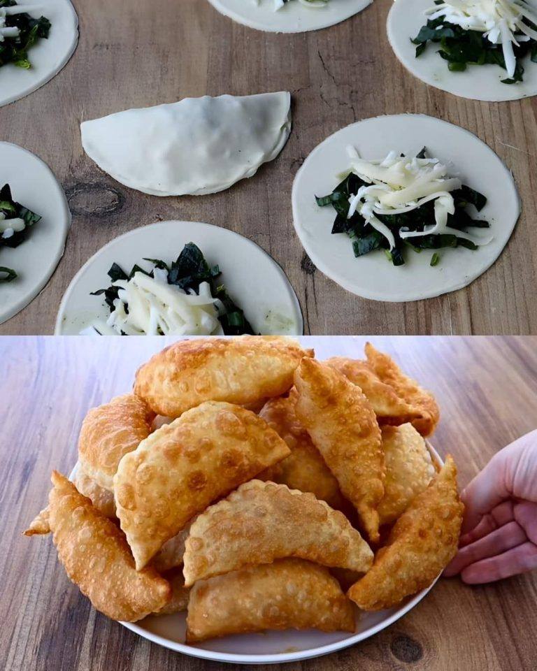 Crispy Spinach and Cheese Filled Dough