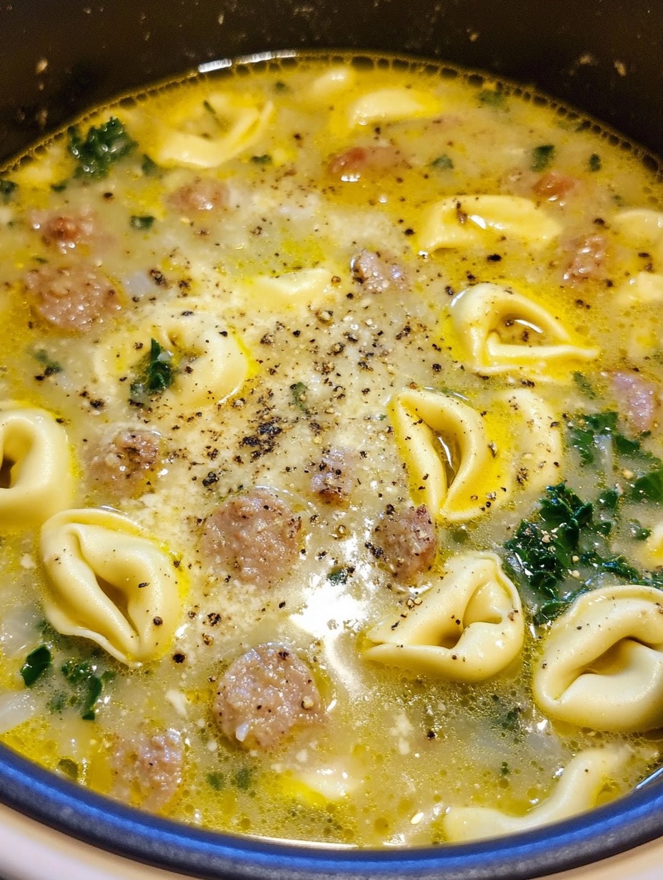 creamy sausage tortellini soup