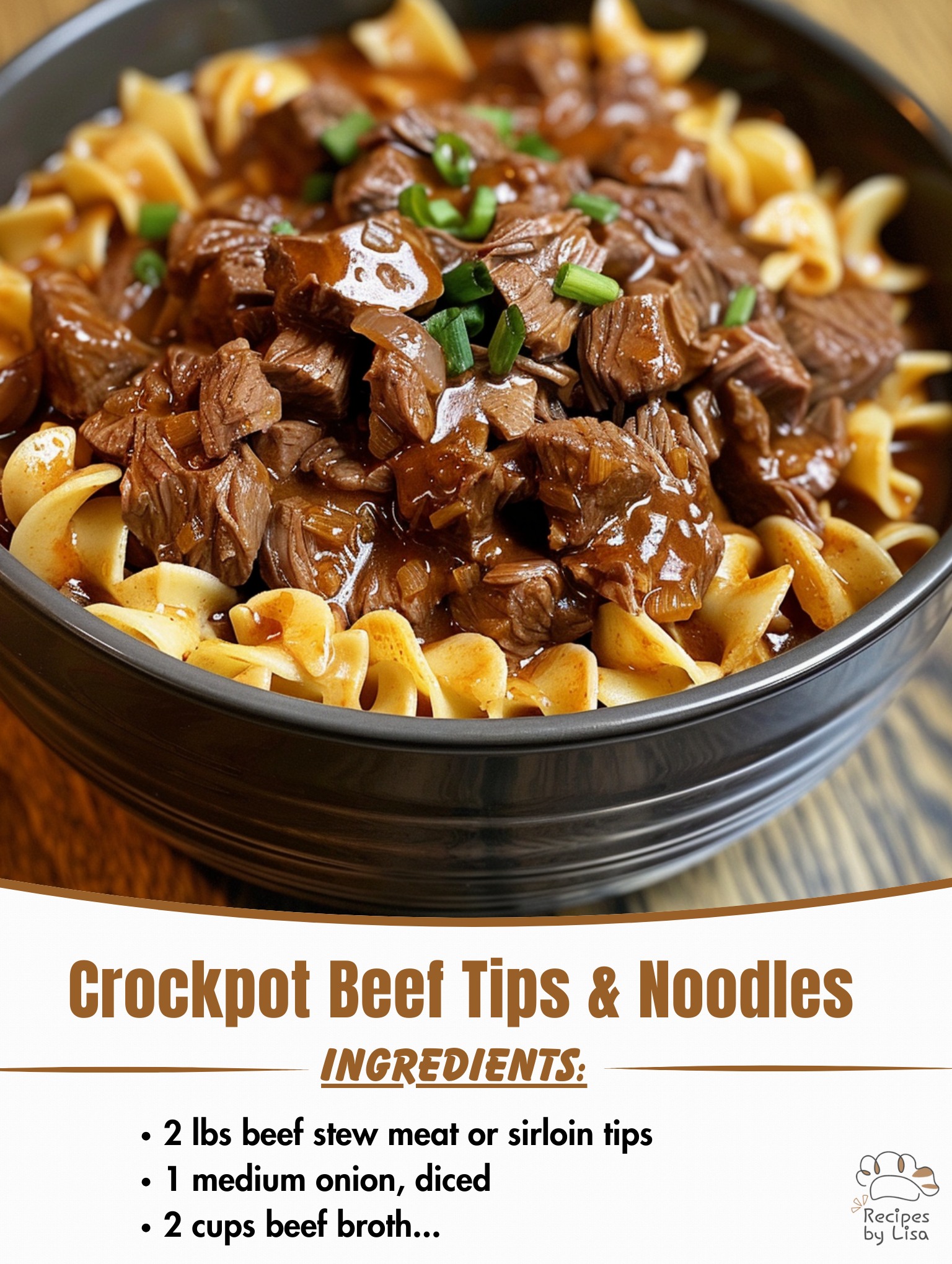 Crockpot Beef Tips & Noodles