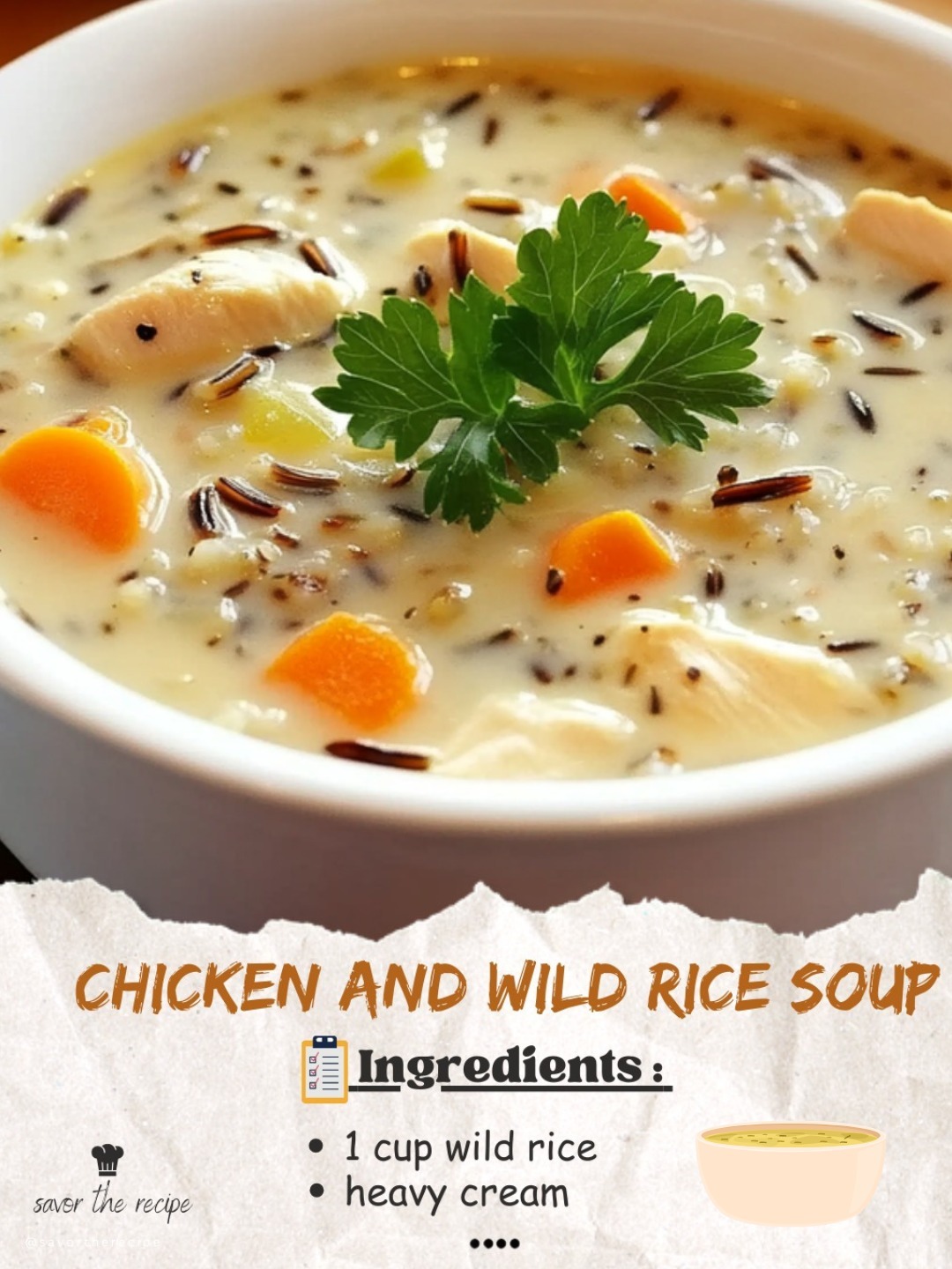 Cozy up with this Creamy Chicken and Wild Rice Soup!