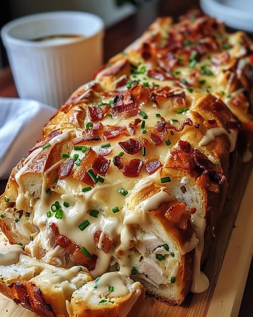 Stuffed Chicken, Bacon & Chive Bread Loaf