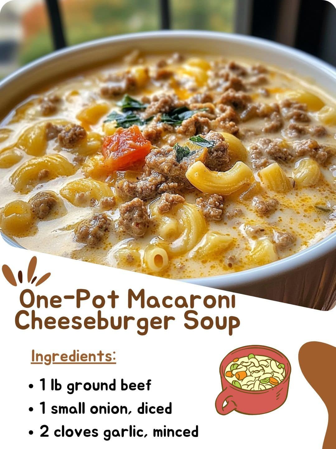 One-Pot Macaroni Cheeseburger Soup