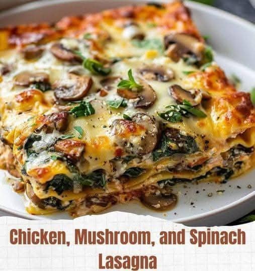 chicken mushroom an spinach lasagna