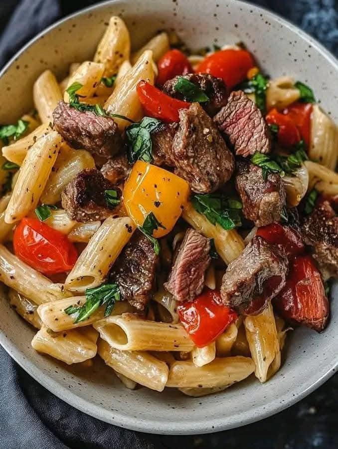 Pepper Steak Pasta Delight