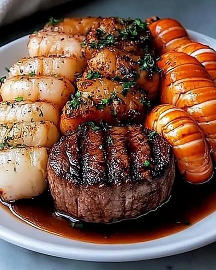 Surf and Turf Filet Mignon with Lobster Tails