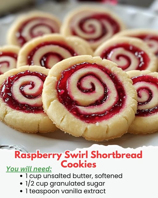 Raspberry Swirl Shortbread Cookies