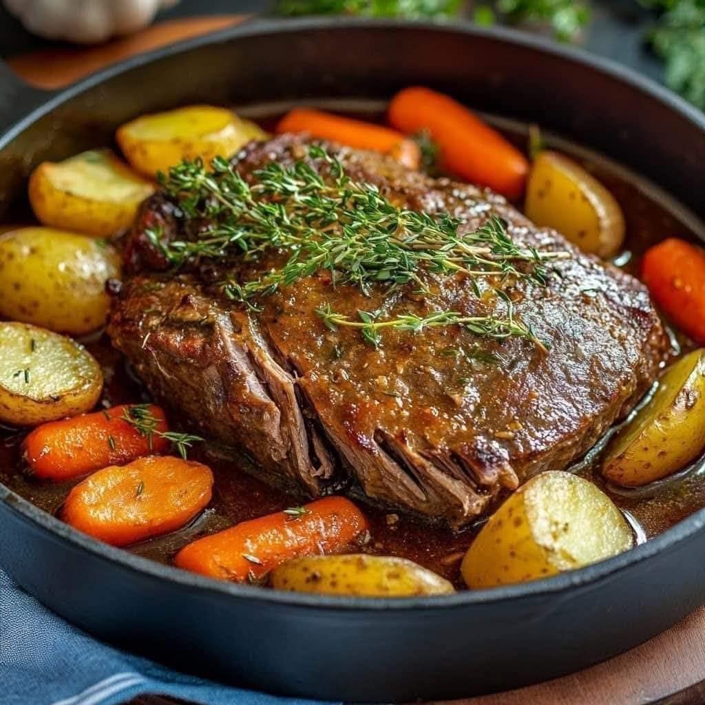 burst of flavors with this slowly cooked Amish-style pot roast