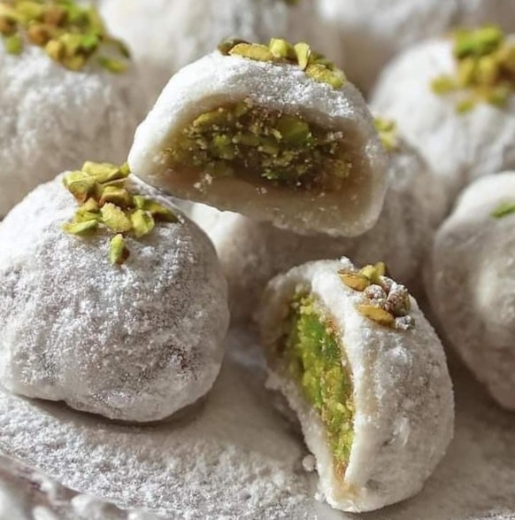 Pistachio Snowball Cookies