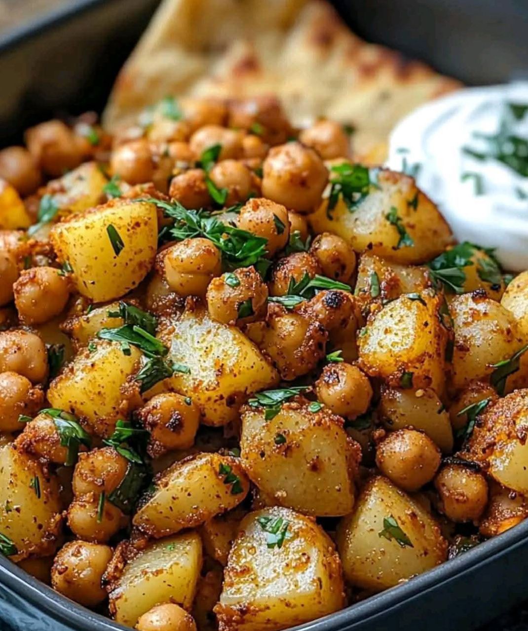 Falafel-Spiced Chickpeas and Potatoes