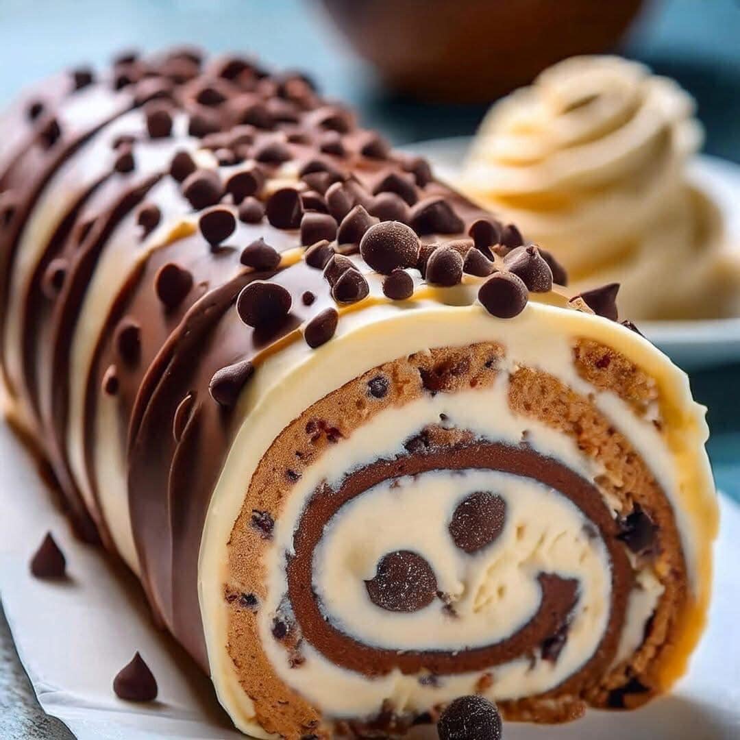 Cookie Dough Ice Cream Cake Roll